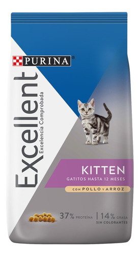 Excellent Kitten Para Gato De Temprana Edad Sabor Pollo Y Arroz x 1 kg