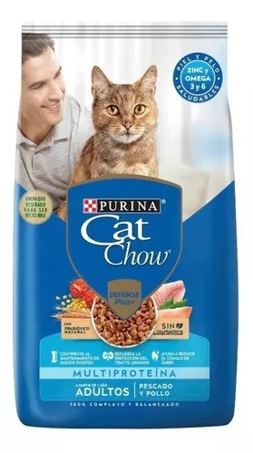 Cat Chow Defense Plus Para Gato Adulto Sabor Pescado Y Pollo En Bolsa De 15 kg