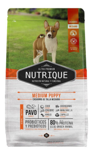 Nutrique Medium Puppy Perro Cachorro De Raza Mediana x 12 kg