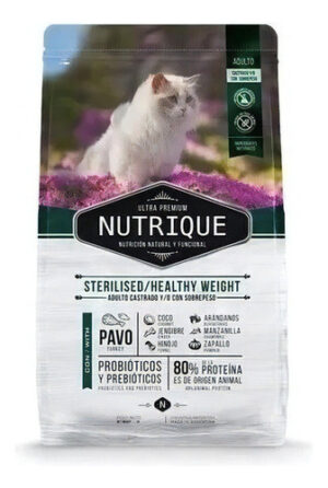 Nutrique Ultra Premium Sterilised Healthy Weight Para Gato Adulto Sabor Pavo x 2 kg