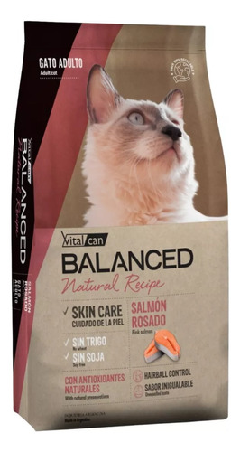 Vitalcan Balanced Gato Adulto Natural Recipe Salmón X 3 Kg