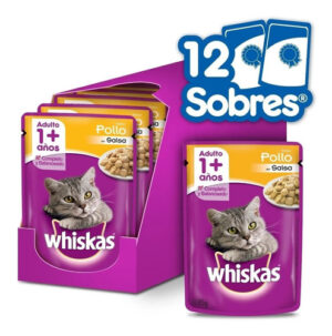Whiskas Pouch Pollo En Salsa 85 Grs. X 12 Unidades