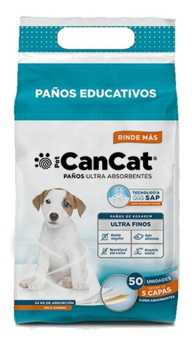 Paño Pañal Adiestramiento Cancat P/perros 50 Unidades