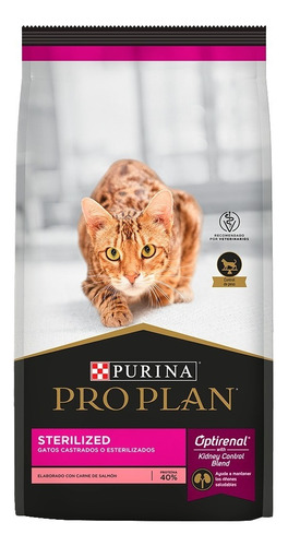 Alimento Pro Plan Optirenal Sterilized Para Gato Adulto Sabor Salmón Y Arroz En Bolsa De 1 kg