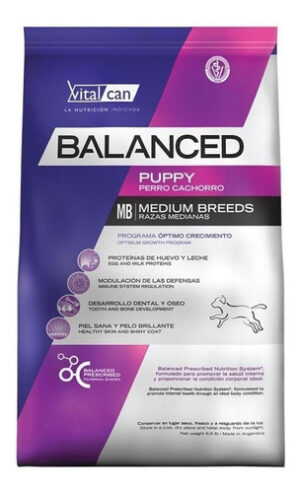Vitalcan Balanced Perro Cachorro De Raza Mediana x 12 kg
