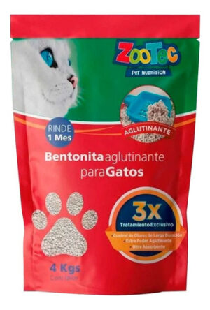 Arena Aglutinante Para Gato Zootec Ultra Absorbente x 4kg