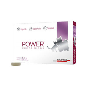 POWER COMPRIMIDOS 0350 PERROS 2.5 Kg. a 5 Kg. GATOS 2 Kg a 3 Kg