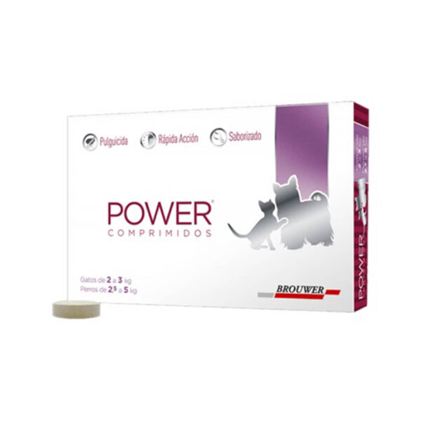POWER COMPRIMIDOS 0350 PERROS 2.5 Kg. a 5 Kg. GATOS 2 Kg a 3 Kg