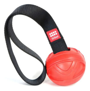 Pelota Con Soga Perro Gigwi Go Fetch Slinger Color Rojo Y Negro