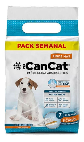 Paño Pañal Adiestramiento Cancat Ultra Absorbente 7 Unidades