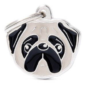 Chapita Id Mascotas My Family Grabada Pug!!