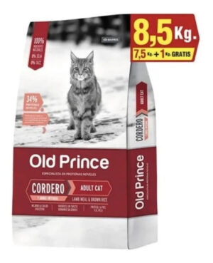 Old Prince Novel Gato Adulto Cordero Y Arroz  X 7.5 Kg +1 Kg