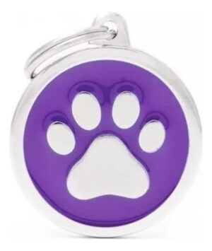 Chapita Id Mascota My Family Classic Big Purple Circle Paw!