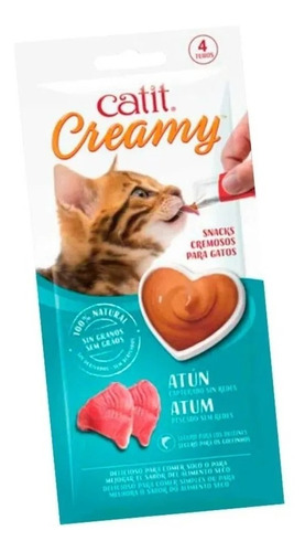 Catit Creamy Snacks Premium Para Gatos Sabor Atún X 4 Tubos x 40 gs