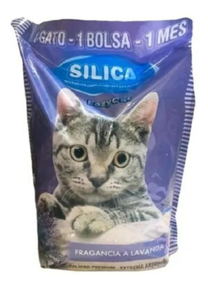 Piedras Sanitarias Silica Lazy Cat Lavanda X 3,8 Lts CAJA X 8 Unidades
