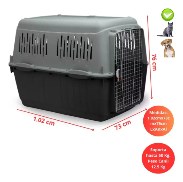 Transportadora Canil Perro Gato Avion Bracco Sprint 7 102 X 73 X 77 H cm - Imagen 3