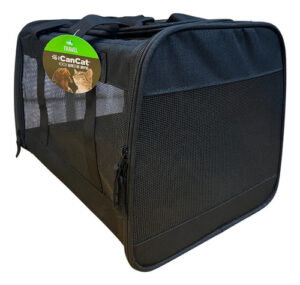 Bolso Transportador De Malla Mascotas Perros Gatos Cancat Color Negro