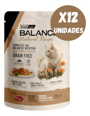 Vitalcan Pouch Natural Recipe Gato Carne 85 g X12u