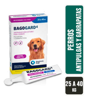 Pipeta Bagogard Perros 25 A 40 Kg Pulgas Garrapatas Bago Azul Acero